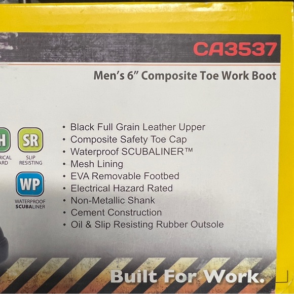 CAROLINA Mens Circuit 6” Composite Toe Leather Work Boot CA3537 Black - Picture 9 of 12